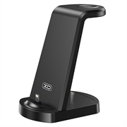 XO WX035 Suport de încărcare 3 în 1 cu conector Lightning 15W - negru