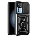 Husă Hibridă Xiaomi 12T/12T Pro cu Inel Rotativ cu Ecran pentru Cameră - Negru