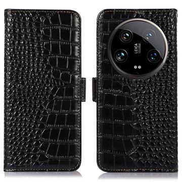 Husă Piele Portofel cu RFID Xiaomi 14 Ultra - Crocodile