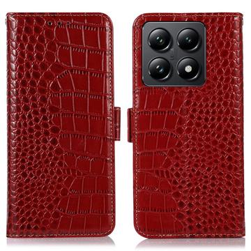 Husă Piele Portofel cu RFID Xiaomi 14T Pro - Crocodile