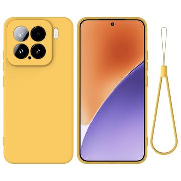 Husă din silicon lichid Xiaomi 15 cu curea de mana - Galben