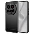 Husă TPU Brushed Xiaomi 15 Ultra - Fibră de Carbon - Negru