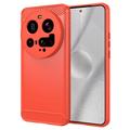 Husă TPU Brushed Xiaomi 15 Ultra - Fibră de Carbon - Roșu