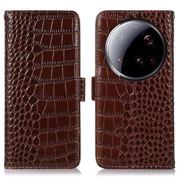 Husă Piele Portofel cu RFID Xiaomi 15 Ultra - Crocodile