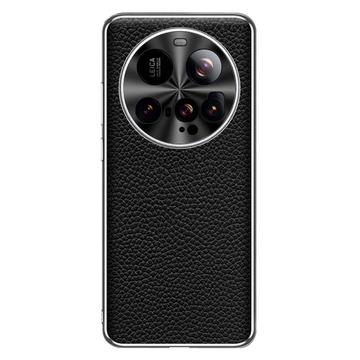 Husă TPU acoperită cu piele Xiaomi 15 Ultra - negru