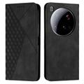 Husa portofel cu model romb Xiaomi 15 Ultra cu închidere magnetică - negru