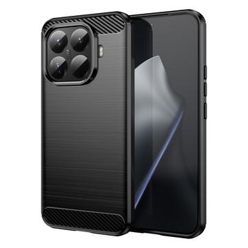 Husă TPU Brushed Xiaomi 15T Pro - Fibră de Carbon - Negru