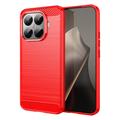 Husă TPU Brushed Xiaomi 15T Pro - Fibră de Carbon - Roșu