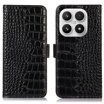 Husă Piele Portofel cu RFID Xiaomi 17 - Crocodile - Negru