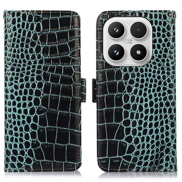Husă Piele Portofel cu RFID Xiaomi 17 - Crocodile - Verde