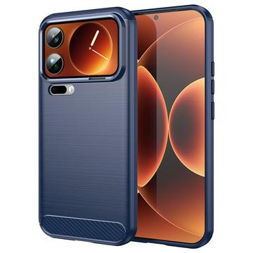 Husă TPU Brushed Xiaomi 17 Pro Max - Fibră de Carbon - Albastru