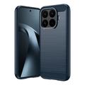 Husă TPU Brushed Xiaomi 17T - Fibră de Carbon - Albastru