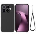 Husă din silicon lichid Xiaomi 17T cu curea de mana - Negru