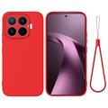Husă din silicon lichid Xiaomi 17T cu curea de mana - Roșu