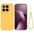 Husă din silicon lichid Xiaomi 17T cu curea de mana - Galben