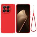 Husă din silicon lichid Xiaomi 17T Pro cu curea de mana - Roșu