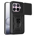 Husă Hibridă Xiaomi 17T Pro cu Inel Rotativ cu Ecran pentru Cameră - Negru