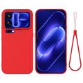 Husă din silicon lichid Xiaomi 18 Pro Max cu curea de mana - Roșu