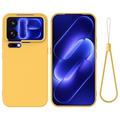 Husă din silicon lichid Xiaomi 18 Pro Max cu curea de mana - Galben
