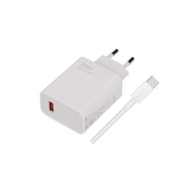 Încărcător de călătorie Xiaomi 33W cu cablu USB-C MDY-11-EZ - vrac - alb