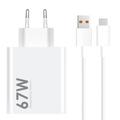 Încărcător de călătorie Xiaomi 67W cu cablu USB-C 6A MDY-14-EW - vrac - alb
