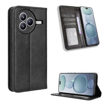 Husă Portofel Cu Închidere Xiaomi Civi 5 Pro - Retro - Negru