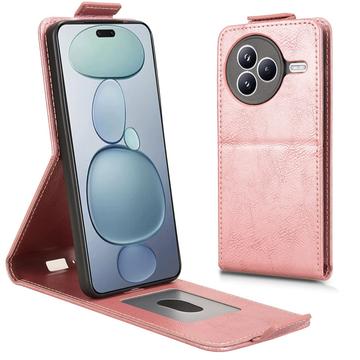 Husă verticală cu rabat și suport Xiaomi Civi 5 Pro - Auriu Roze