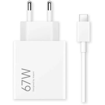 Încărcător Xiaomi HyperCharge Combo 67W cu cablu USB-C - alb