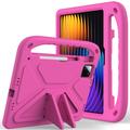 Husă Copii Antișoc Xiaomi Pad 7/7 Pro/8/8 Pro/Poco Pad X1 - cu Mâner - Roz Intens