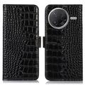 Husă Piele Portofel cu RFID Xiaomi Poco F7 Pro - Crocodile - Negru