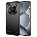 Husă TPU Brushed Xiaomi Poco M8 Pro/Redmi Note 15 Pro+ 5G - Fibră de Carbon - Negru