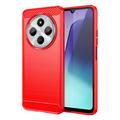 Husă TPU Brushed Xiaomi Redmi 14C - Fibră de Carbon - Roșu