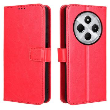 Husă Portofel cu Închidere Magnetică Xiaomi Redmi 14C/14R/Poco C75 - Roșu