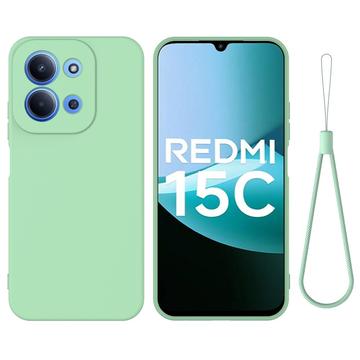 Husă din silicon lichid Xiaomi Redmi 15C cu curea de mana