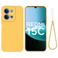Husă din silicon lichid Xiaomi Redmi 15C cu curea de mana