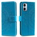 Husă tip portofel cu curea de mână Xiaomi Redmi 15a Mandala - Albastru