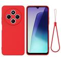 Husă din silicon lichid Xiaomi Redmi 17C cu curea de mana - Roșu