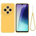 Husă din silicon lichid Xiaomi Redmi 17C cu curea de mana - Galben