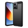 Husă TPU Brushed Xiaomi Redmi A7 Pro - Fibră de Carbon - Negru