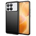 Husă TPU Brushed Xiaomi Redmi K70/K70 Pro - Fibră de Carbon - Negru