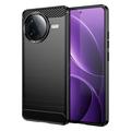 Husă TPU Brushed Xiaomi Redmi K80/Poco F7 Pro - Fibră de Carbon - Negru