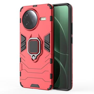 Husă Hibrid Cu Suport Inel Xiaomi Redmi K80/Poco F7 Pro - Roșu