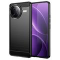 Husă TPU Brushed Xiaomi Redmi K80 Pro/Poco F7 Ultra - Fibră de Carbon - Negru