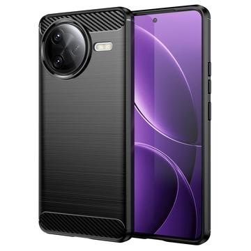 Husă TPU Brushed Xiaomi Redmi K80 Pro/Poco F7 Ultra - Fibră de Carbon - Negru
