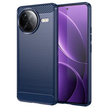 Husă TPU Brushed Xiaomi Redmi K80 Pro/Poco F7 Ultra - Fibră de Carbon - Albastru