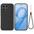 Husă din silicon lichid Xiaomi Redmi K90 cu curea de mana - negru