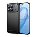 Husă TPU Brushed Xiaomi Redmi K90 Pro Max/Poco F8 Ultra - Fibră de Carbon - Negru