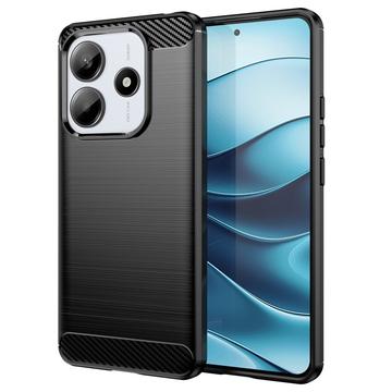 Husă TPU Brushed Xiaomi Redmi Note 14 - Fibră de Carbon - Negru