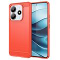 Husă TPU Brushed Xiaomi Redmi Note 14 - Fibră de Carbon - Roșu