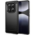 Husă TPU Brushed Xiaomi Redmi Note 14 Pro 4G - Fibră de Carbon - Negru